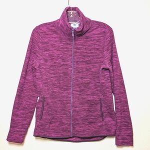 Old Navy Vintage Medium Fleece Zip-Up Turtleneck Fuchsia Sweater Women's